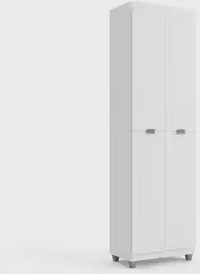Armário Multiuso Branco 4 Portas Organizador Com 5 Prateleiras Escritorio, Cozinha, Lavanderia Compacto Organização Maxima - Rubi