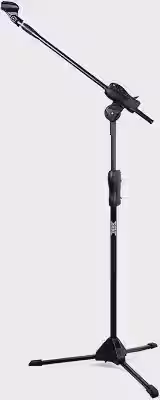 Pedestal Para Microfone Com Regulagem E Estante Girafa + Cachimbo black