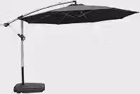Ombrelone Guarda Sol Sombrero 3x3 Preto em Alumínio Com Base (Guarda sol para Piscina e Jardim).