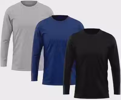 Kit 3 Camisetas Térmicas Proteção UV Manga Longa Masculina Poliéster
