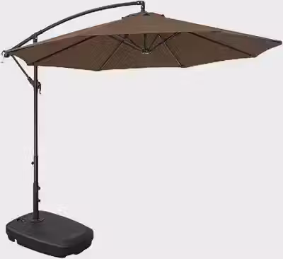 Kit Ombrelone Lateral Suspenso 3m Kauai + Base 55 Litros Piscina Jardim