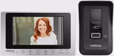INTELBRAS Videoporteiro Wi-fi Allo wT7 Lite Preto/Prata