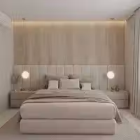 Cabeceiras Estofada Modular Cama Casal King e Super King Painel 2,00mX60cm Módulos Adesivos (Bege)