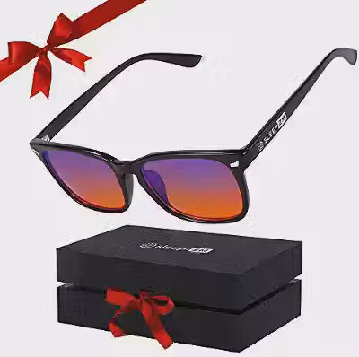 Sleep ZM Óculos Com Bloqueio Luz Azul Mulheres E Homens - Melhora O Sono + Proteção Contra Fadiga Ocular - Telas Computador E Jogos - Preto Estilo Wayfarer - Lentes Âmbar Com 99% Transmissão Noturna