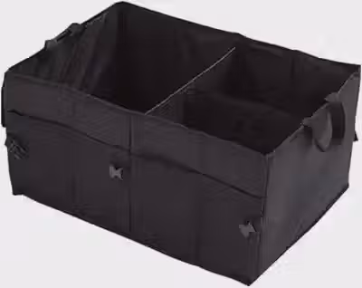 ​Organizador de Porta-Malas Dobrável Automotivo em Tecido Oxford Impermeável com Divisórias e Bolsos Laterais, Mala Organizadora Multiuso para Carro, SUV e Porta-Malas (56x40x26 cm)