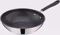 Frigideira Wok Tefal Jamie Oliver 28cm, Inox, com Fundo de Indução, Revestimento Titanium e Thermo Sinal