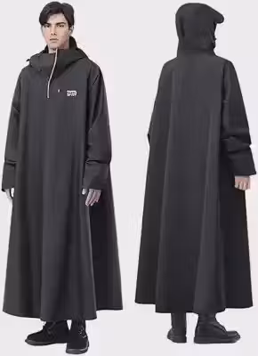 Capa de Chuva Impermeável Longa Ajustável para Moto — Proteção Corpo Inteiro Anti Vento e Chuva Forte para Motociclistas(Preto(XL))