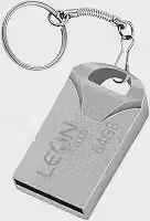 Pendrive 64GB USB 2.0 Metálico - Compacto Portátil Armazenamento Seguro Alta Velocidade Transferência de Dados Plug Play para PC Notebook Rápida Leve Resistente Prateado Chaveiro Pen Drive Sem Tampa