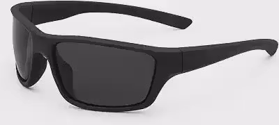 Óculos de Sol Esportivo Masculino, Polarizado, Proteção UV400, Armação Preta, Para Pesca