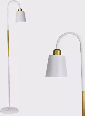 Abajur de chão detalhe em cobre luminaria de piso curva luminária chão articulada (Branco)