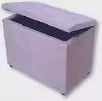 Puff Baú Retangular Suede e Corino Banco Organizador Decorativo(Rosê Suede)