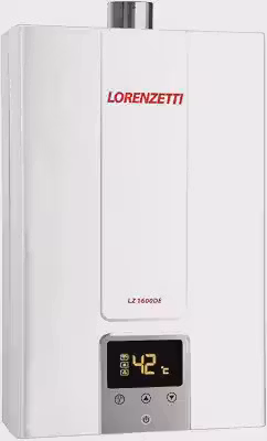 LORENZETTI Aquecedor de Água a Gás LZ 1600 DE GN Digital 15 L/Min, Branco