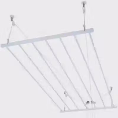 Varal de Teto Retrátil Premium em Alumínio Reforçado 100x60 cm com 8 Varetas e Kit de Instalação