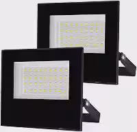 Combo 2 Refletores LED 50W Holofote Bivolt Prova D'Água Frio 6500K IP67, Economia de Energia, Alta Luminosidade 5000 Lumens - Linha Premium SellXpert
