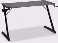Mesa Gamer Husky Snow, Preto - Superfície em Fibra de Carbono, Suporte para Headset e Copo, Resistente à Umidade - HDG100