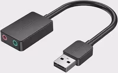 Placa de som USB Externa VENTION Para Headset, Computador, Notebook, Consoles, com Duas saídas Porta Para Fone e Microfone Áudio Som Estéreo 3,5 mm TRS P2 Cabo Auxiliar FONE de ouvido