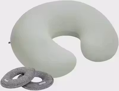 Kit Almofada de Amamentação FOM + Rosquinha Serena Infanti Conforto e Apoio para Mamãe (Verde)