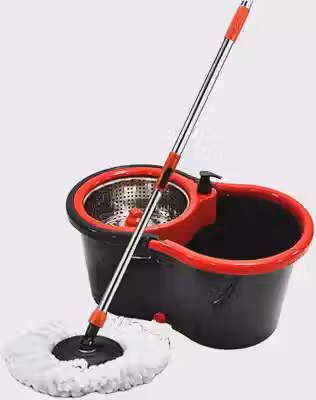 Powermaid Mop Giratorio Pro - Dois baldes com Centrífuga de Aço Inox - Balde de Enxague com 7L