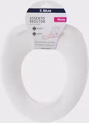 Atlas - Assento Redutor Infantil Plástico Adaptável Sobre Assento Sanitário Convencional, Cor Branca