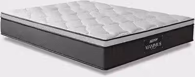 Colchão Casal Molas Ensacadas Pillow Top Maximus 138x188x24cm Cinza/Branco Gazin - Suporta até 120Kg por Pessoa