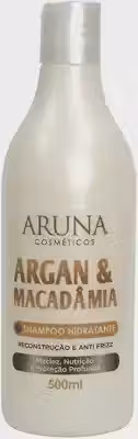 Shampoo Hidratante Argan e Macadâmia 500ml Aruna Cosméticos – Reconstrução, Hidratação e Anti-frizz