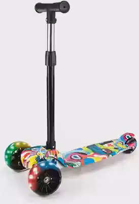 Patinete Infantil 3 Rodas Com Led Dobrável - Mega Compras