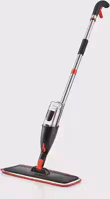 Mop Spray Giratório com Reservatório 380ml + Microfibra Lavável – Esfregão com Spray para Limpeza Pesada em Piso Laminado, Azulejo, Madeira e Cozinha