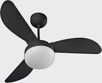 Ventilador de Teto Ventisol Fênix Black Inverter Controle Remoto, 02 Lâmpadas Led Inclusas - Bivolt