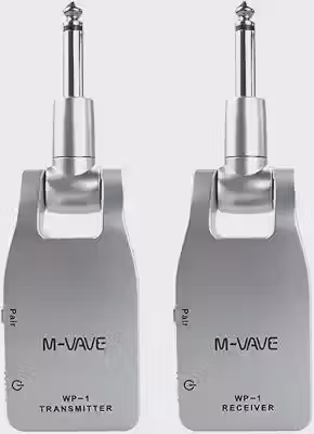 M-VAVE Áudio Sistema Sem Fio Profissional 2.4GHz para Guitarra e Baixo - Transmissão Digital 24bit/48KHz, Baixa Latência (<12ms), Alcance de 30m, Bateria Recarregável 7.5h(6 Dispositivos Simultâneos)