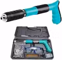 Pistola de Fixação Profissional, Kit Completo com Maleta, Turquesa e Preto, 33cm, com Óculos de Proteção, para Madeira, Alvenaria e Metal *Não Acompanha Pinos