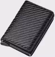 Carteira Slim RFID Porta Cartões Antifurto em Alumínio Preta