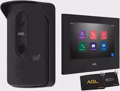 Vídeo Porteiro WiFi AGL VP7 Card Tag Monitor 7 Polegadas Touch RJ45 Visão Noturna 2026
