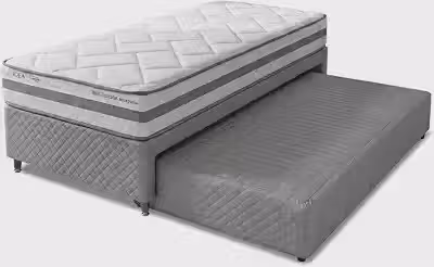 Bicama Box Solteiro King com auxiliar e Colchão Molas Ensacadas Prisma 96x203x55cm Herval