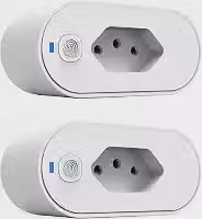 Kit de 2 Tomada Inteligente, Smart Plug Wi-Fi 10A, Casa Inteligente, Ligue ou Desligue seus Eletrodomésticos Através do Celular, com Medidor de Consumo, Compatível com Alexa e Google Assistente