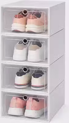 Kit 4 Caixas Organizadoras para Sapatos 33x23x14cm Empilháveis