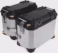 Kit 2 Baús Laterais Moto 38L Alumínio Chapa Lisa com Suporte Universal Impermeável, Reforçado, com Trava de Segurança e Forro Interno PU Par Alforjes Alumínio Preto ou Prata Adaptável Bauletos (Prata)