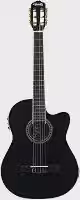VIOLÃO CLÁSSICO ELÉTRO-ACÚSTICO LORENZZO 39' - SLIM CUTAWAY - NYLON PRETO VTLSC1954P – TONANTE