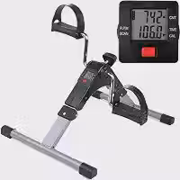 Galera da Bike Mini Bicicleta Estática Digital Portátil Dobrável com Contador de Giros, Tempo e Calorias Queimadas