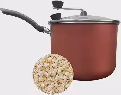 Panela Pipoqueira Antiaderente 4,3 Litros Tampa de Vidro Alumínio 20 cm Vermelho Cereja