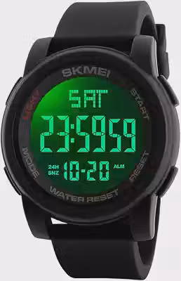 Relógio Masculino Sk1257 Á Prova D'água 50m Digital Esportivo Shock Silicone Preto