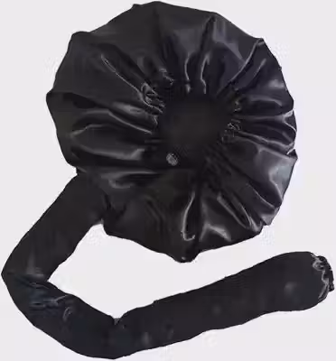 Touca Difusora Secadora Cetim Seda Anti Frizz Preta