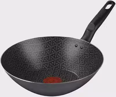 Frigideira Wok Rochedo Robusta Grafite 25cm com Antiaderente Resist 3X, Reforçado com Partículas Minerais, Alta Espessura, Base Limpa Fácil e Thermo-Sinal