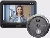 Olho Mágico Digital HP4 com Campainha Inteligente 1080p – Vídeo Porteiro com App, Segurança Residencial, Preto