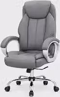 Cadeira Presidente Ergonômica ART CADEIRAS Executiva Couro Giratória Mega Conforto (Cinza)