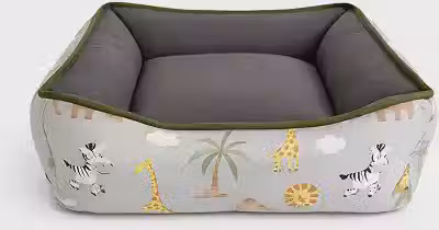 Cama PET dupla face com zíper para fácil remoção da espuma e lavagem (Médio, Safari e cinza)