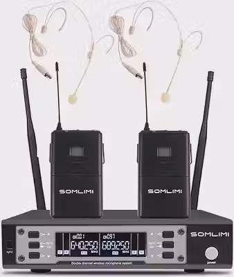 SOMLIMI original EW135G4 Sem Fio Microfone Profissional para Cantares Performances dePalco Karaoke Conferenciada lgreja Palestr (135-headset)