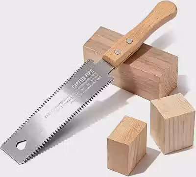 Serra manual japonesa de borda dupla, serra de puxar, lâmina Ryoba de 15 cm, 14/17 TPI, cabo de faia, ferramenta de carpintaria SK85, lâmina flexível, serra de corte rente para corte de madeira