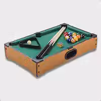 Mesa de Sinuca Portátil, Verde, 52x33x10cm, com Bolas, Tacos e Triângulo, Jogo de Bilhar Compacto