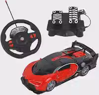 Carrinho com Pedal e Volante Racing Control Raptor Vermelho e Preto Multikids – BR1338