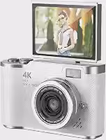 Câmera Digital 4K Ultra HD 48MP com Tela LCD Giratória 180°, Zoom Digital 8X, Flash LED, Bateria Recarregável – Ideal para Vlog, Selfie, Viagem e Iniciantes
